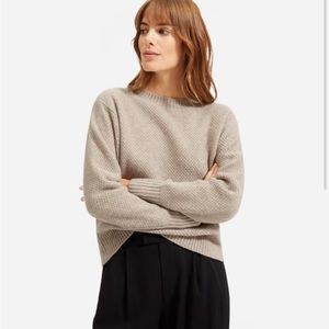 Everlane ReCashmere Stroopwafel Crew in Heathered Sand